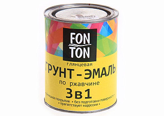 Грунт-эмаль по ржавчине 3 в 1 FonTon глянцевая голубая (0,8кг)