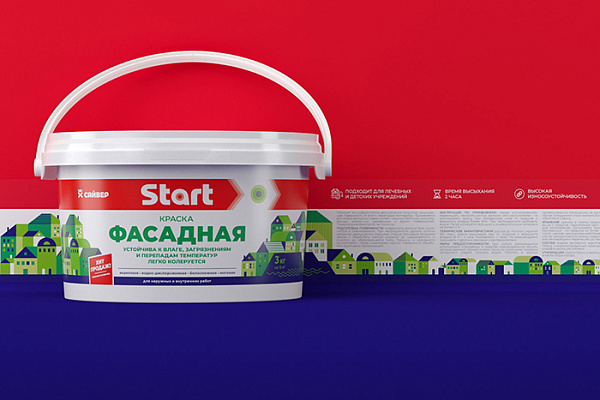 Краска ВД СТАРТ для фасадов белоснежная ( 7,0кг)