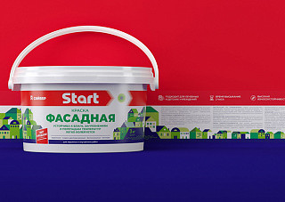 Краска ВД СТАРТ для фасадов белоснежная ( 1,0кг)