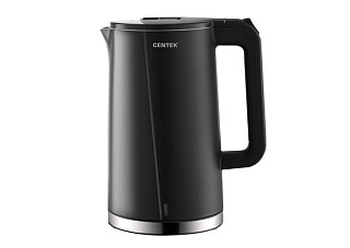 Чайник Centek CT-0005 (черный) 1,7л, 2200Вт, бесшовная колба, двойные стенки, эффект термоса