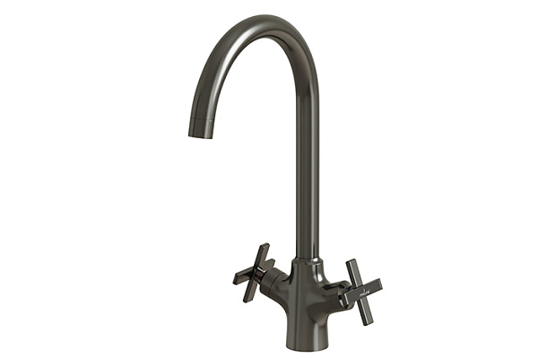 Смеситель для кухни MIXLINE ML38-032 Graphite (Латунь,Длина излива 18см,Кран-букса 1/2")