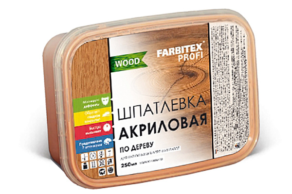 Шпатлевка FARBITEX ПРОФИ WOOD акриловая по дереву орех 0,25л (1/12)