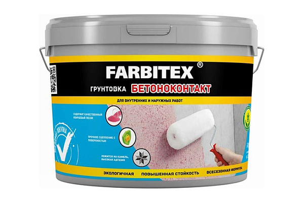Грунтовка акриловая FARBITEX бетоноконтакт (12,0кг) 