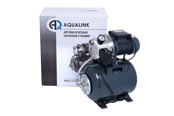 Насосная станция AQUALINK ASCS-42/70-24(Нерж,1100Вт,Расход-70л/мин,Напор-42м,Глуб-8м,Емк-24л)(05109)