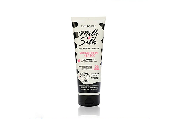 Шампунь для волос DELICARE milk&silk увлажнение 250мл 363 (1/21)