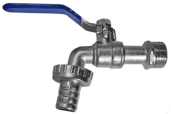 Кран шаровой водоразборный латунный ДУ20 (3/4) AQUALINK под шланг рычаг (3951/01481) (1/5/40)