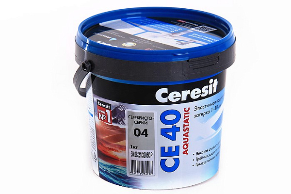 Затирка для швов ЦЕРЕЗИТ CЕ40/1 aquastatic серебристо-серая 1кг 2780264
