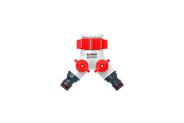 Распределитель ELITECH Garden HF 005 пластиковый двухканальный 3/4" - 1" (1/50)