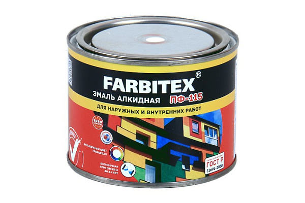 Эмаль ПФ 115 FARBITEX черный (0,4кг) 