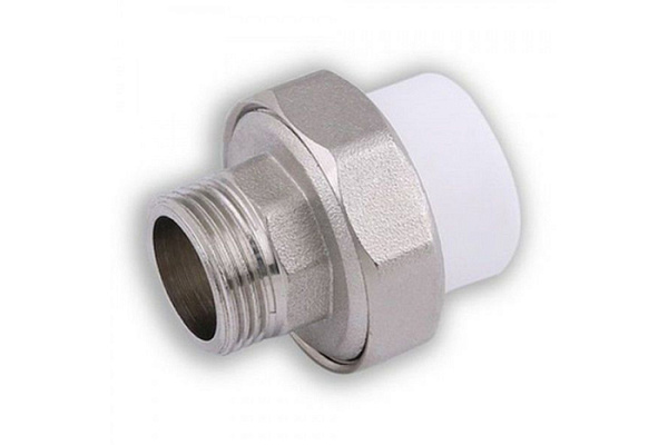 Муфта ППР разъемная НР 20х1/2" VPL белый (1/100)