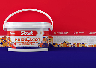 Краска ВД СТАРТ моющаяся белоснежная ( 1,0кг)