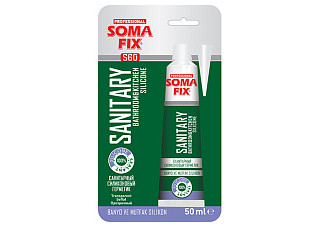 Герметик силиконовый SOMA FIX санитарный, белый, 50мл Турция S61