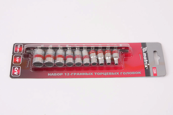 Набор MATRIX торцевых головок 1/4 4х13мм 11 предметов (13594) (1/10/60)