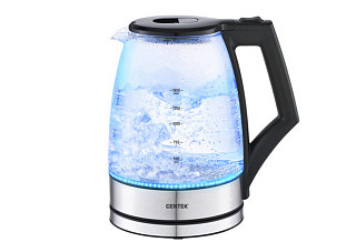 Чайник Centek CT-0014 (серый/черный) 1,8л, 2200Вт, LED, защита от накипи