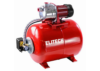 Насосная станция ELITECH САВ 1200-24Н (Нерж,1200Вт,Расход-65л/м,Н=50м, 4,6бар,Глуб-8м,Емкость-24л)