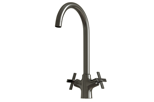 Смеситель для кухни MIXLINE ML38-032 Graphite (Латунь,Длина излива 18см,Кран-букса 1/2")