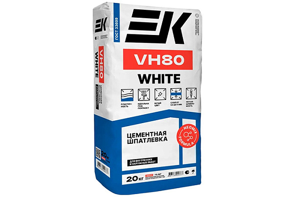 Шпатлевка ЕК VH-80 Фасадная белая 20кг (1/15)